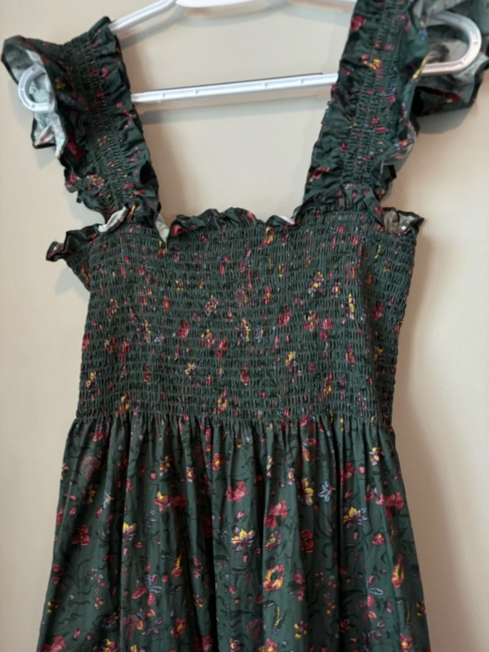 Hill House Home Ellie Nap Dress in Bottle Green Fleur Chintz Size L - Picture 3 of 5